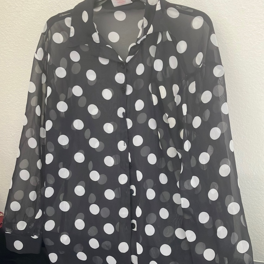 FINAL MARKDOWN Eber sheer vintage blouse large